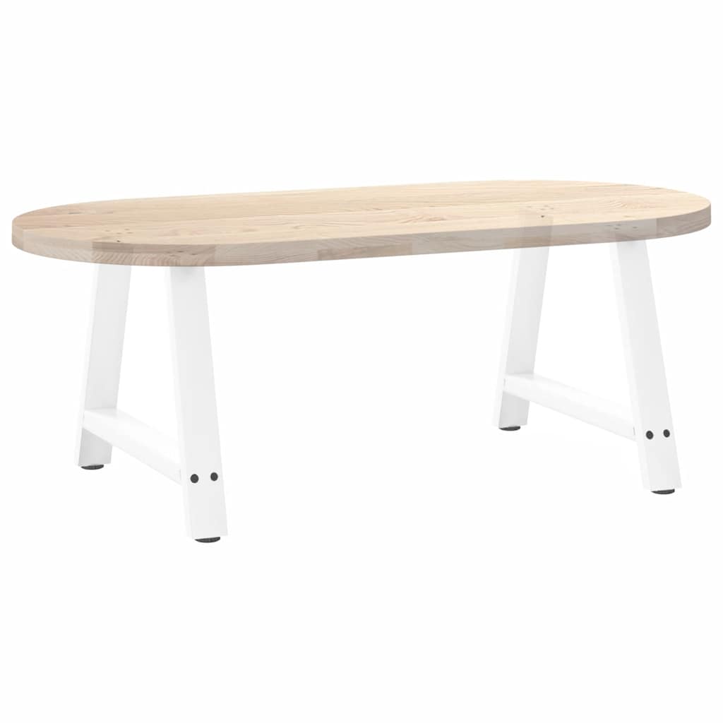 Gambe Tavolino da Caffè a A 2 pz Bianco 70x(42-43) cm Acciaio - homemem39