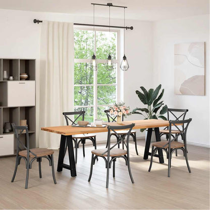 Gambe per tavolo da pranzo a forma di A 2 pz nere 50x(72-73) cm
