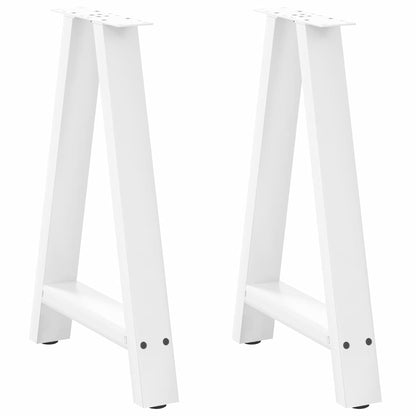 Gambe Tavolino da Caffè a A 2pz Bianco 50x(72-73) cm Acciaio - homemem39