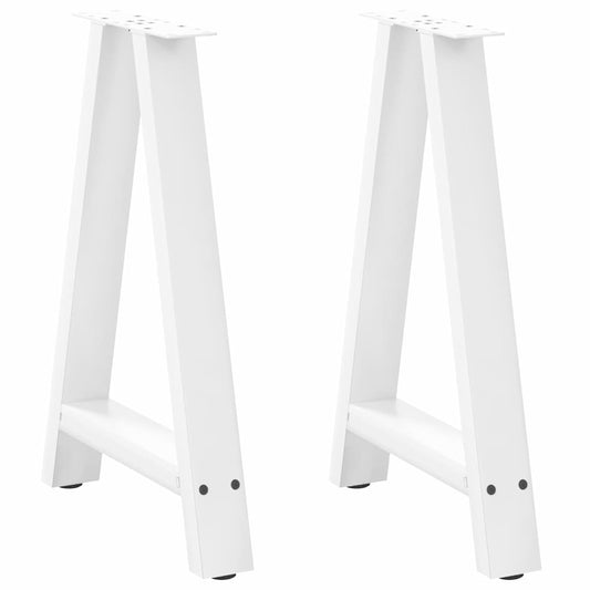 Gambe Tavolino da Caffè a A 2pz Bianco 50x(72-73) cm Acciaio - homemem39