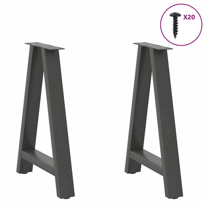 Gambe per tavolo da pranzo forma A 2 pz Antracite 50x(72-73) cm