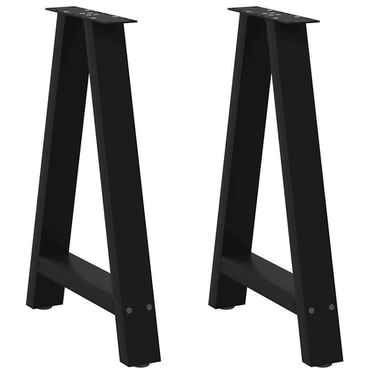 Gambe Tavolino da Caffè a A 2 pz Nero 60x(72-73) cm in Acciaio - homemem39