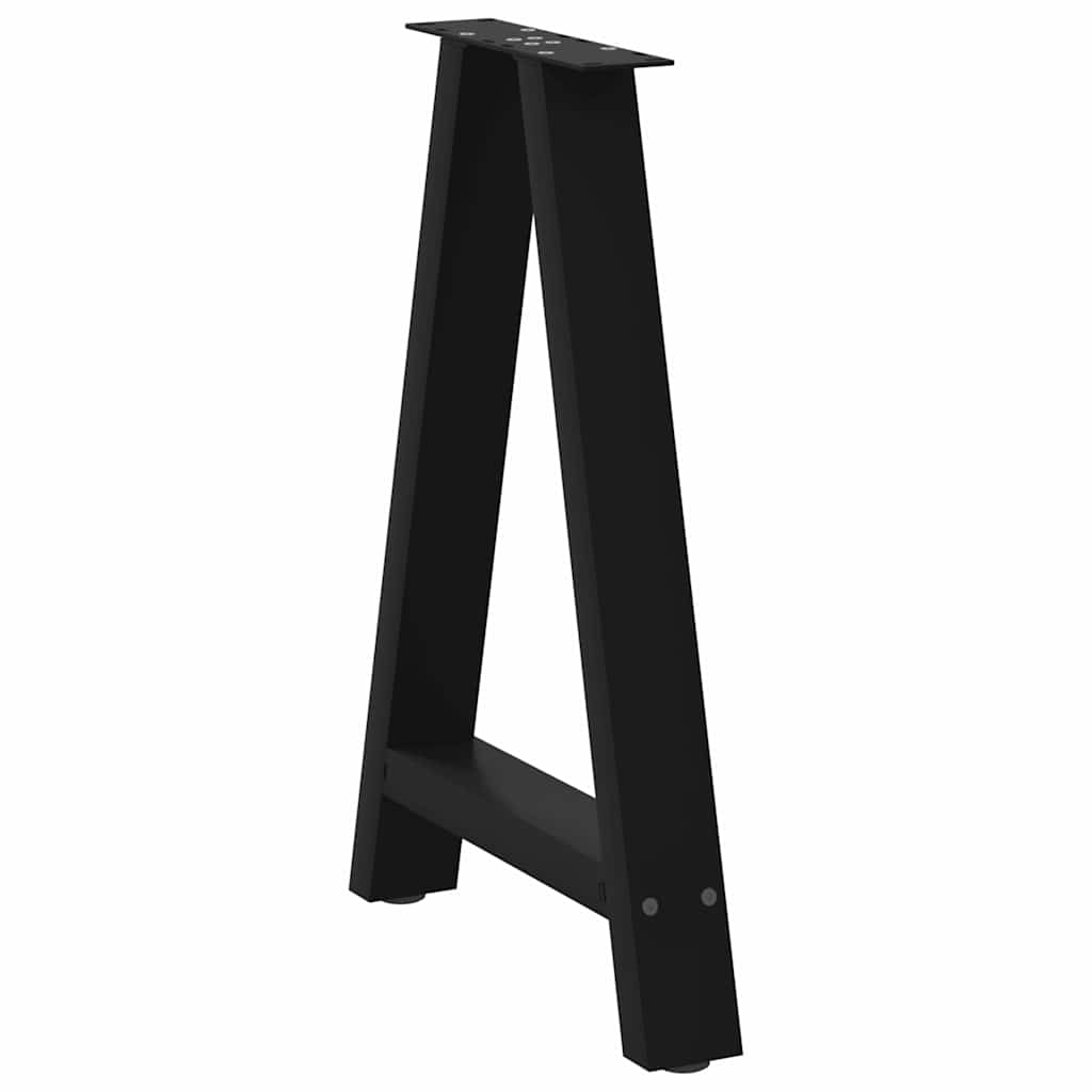 Gambe Tavolino da Caffè a A 2 pz Nero 60x(72-73) cm in Acciaio - homemem39