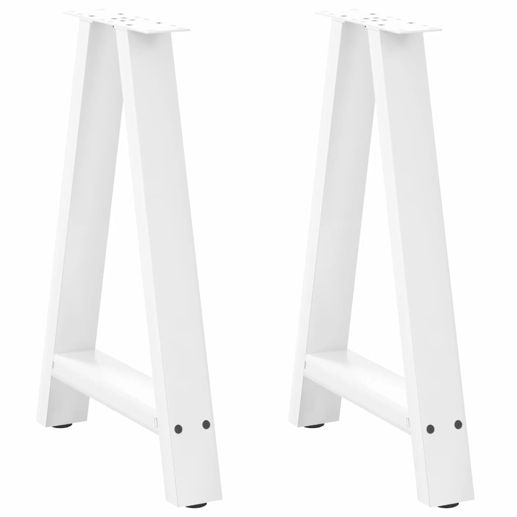 Gambe Tavolino da Caffè a A 2 pz Bianco 60x(72-73) cm Acciaio - homemem39