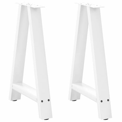 Gambe Tavolino da Caffè a A 2 pz Bianco 60x(72-73) cm Acciaio - homemem39