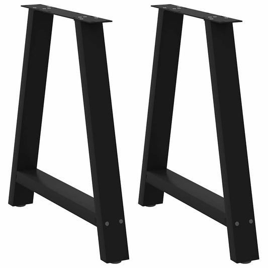 Gambe Tavolo Pranzo a Forma di A 2 pz Nero 80x(72-73)cm Acciaio - homemem39