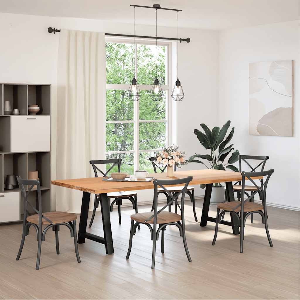 Gambe Tavolo Pranzo a Forma di A 2 pz Nero 80x(72-73)cm Acciaio - homemem39