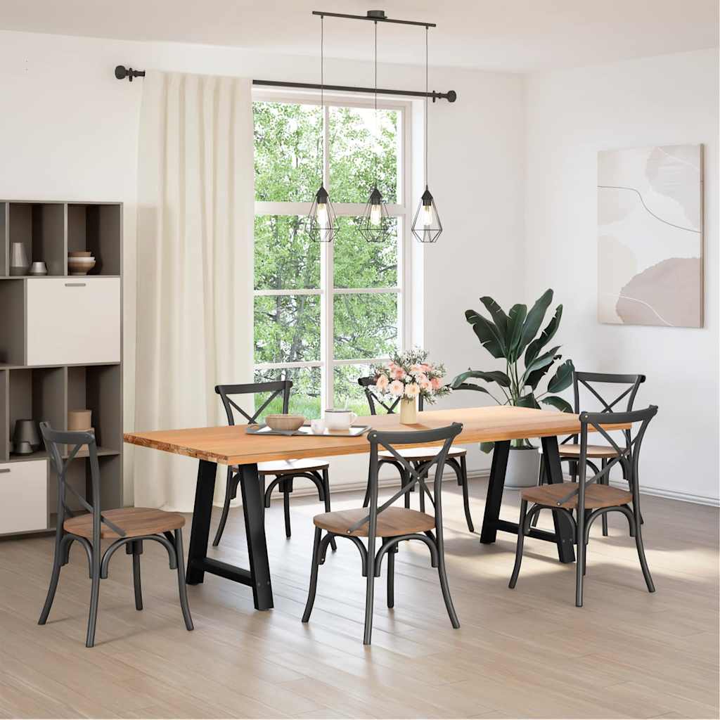 Gambe per tavolo da pranzo a forma di A 2 pz nere 80x(72-73) cm