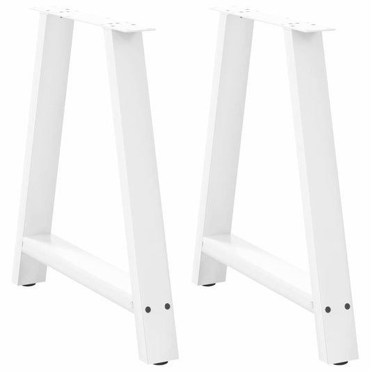 Gambe Tavolino da Caffè a A 2pz Bianco 80x(72-73) cm Acciaio - homemem39