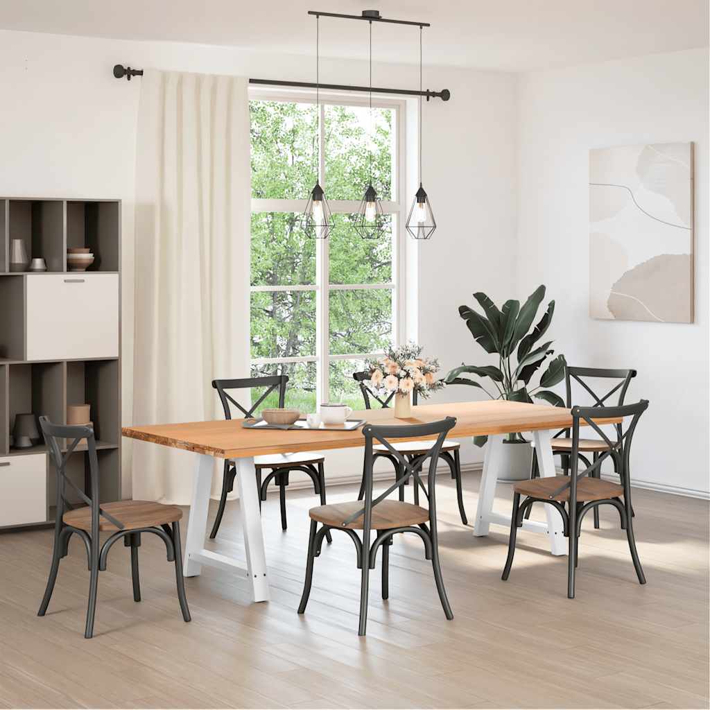 Gambe Tavolino da Caffè a A 2pz Bianco 80x(72-73) cm Acciaio - homemem39