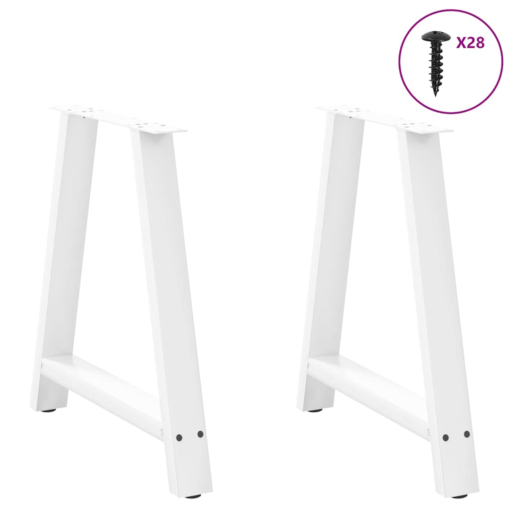 Gambe Tavolino da Caffè a A 2pz Bianco 80x(72-73) cm Acciaio - homemem39