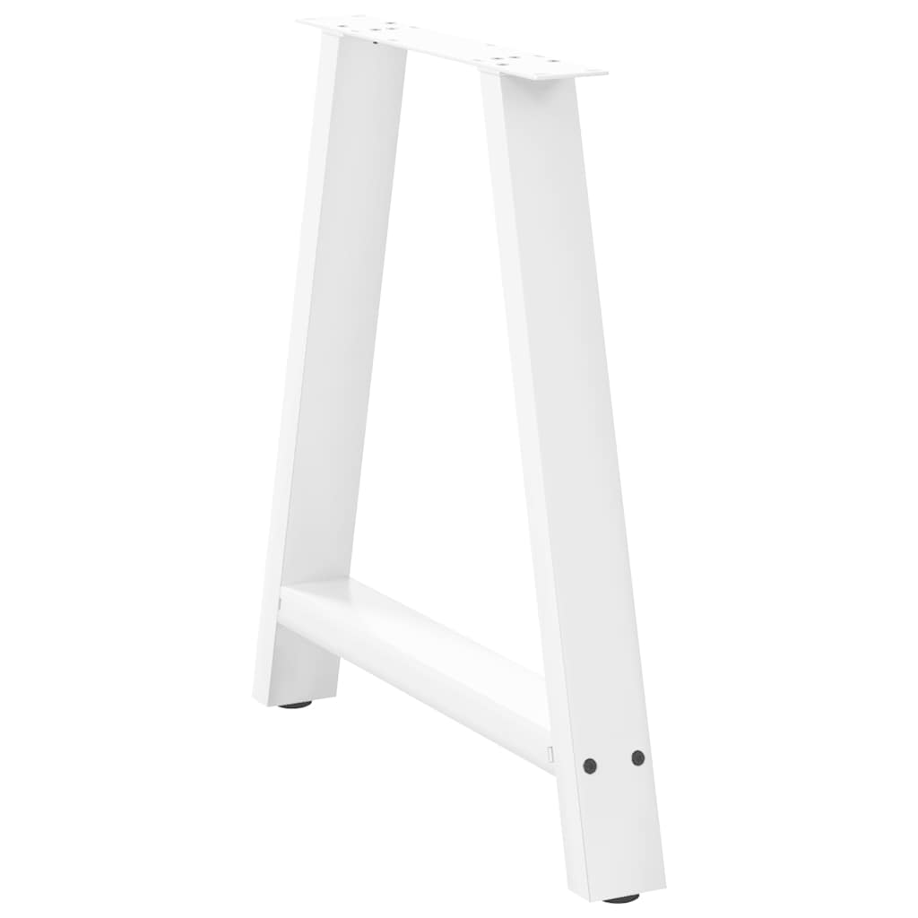Gambe Tavolino da Caffè a A 2pz Bianco 80x(72-73) cm Acciaio - homemem39