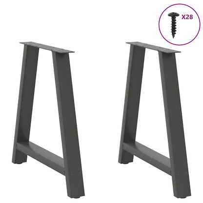 Gambe per tavolo da pranzo forma A 2 pz Antracite 80x(72-73) cm