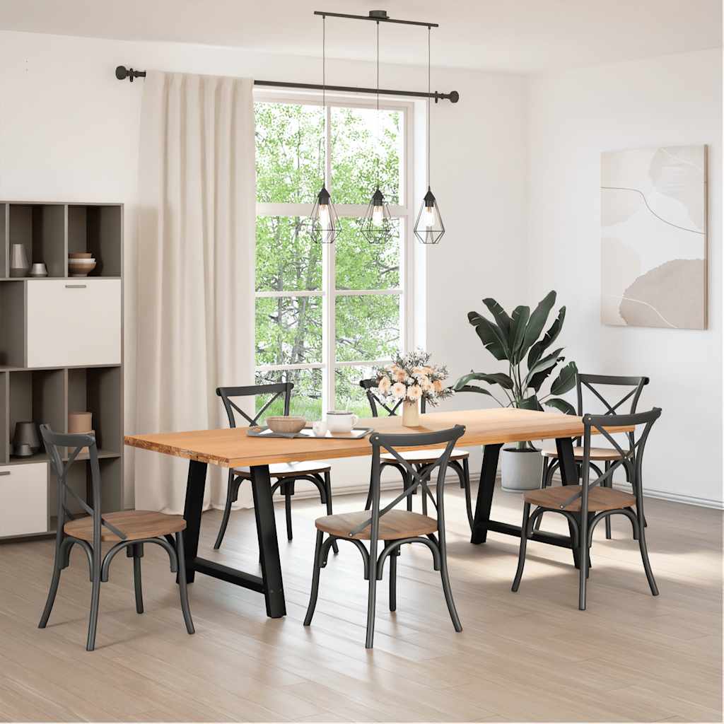 Gambe Tavolino da Caffè a A 2 pz Nero 90x(72-73) cm in Acciaio - homemem39