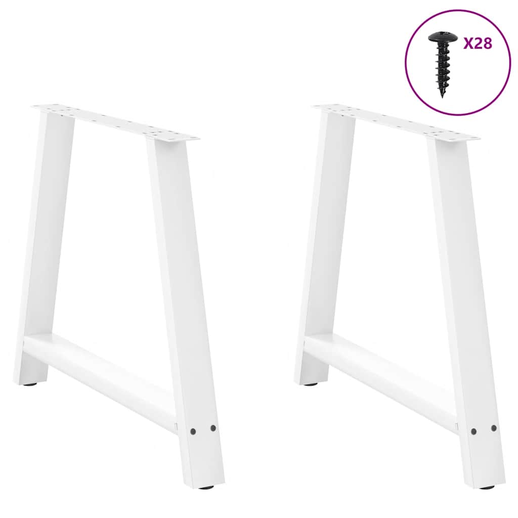 Gambe per tavolo da pranzo forma A 2 pz bianche 90x(72-73) cm