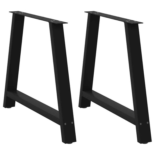 Gambe Tavolino da Caffè a A 2 pz Nero 100x(72-73) cm in Acciaio - homemem39