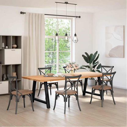 Gambe Tavolino da Caffè a A 2 pz Nero 100x(72-73) cm in Acciaio - homemem39
