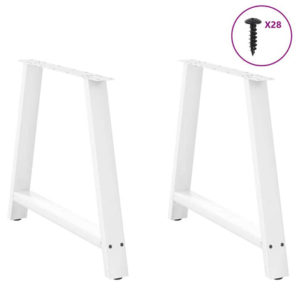 Gambe per tavolo da pranzo forma A 2 pz bianche 100x(72-73) cm