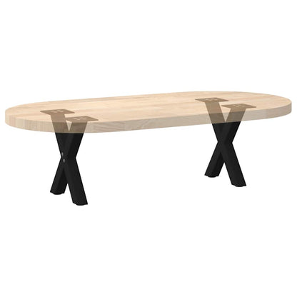 Gambe per Tavolino da Caffè a X 2 pz Nere 30x(30-31) cm Acciaio