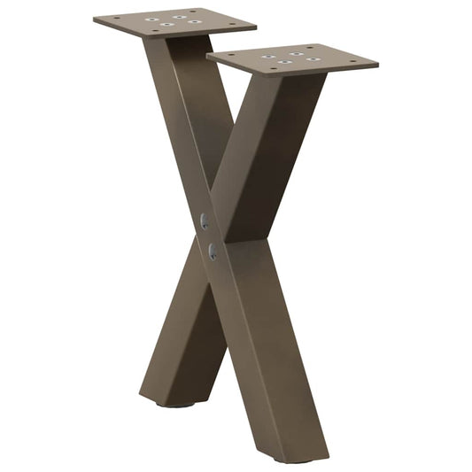 Gambe Tavolino Caffè a X 2 pz Naturale 30x(30-31) cm in Acciaio - homemem39