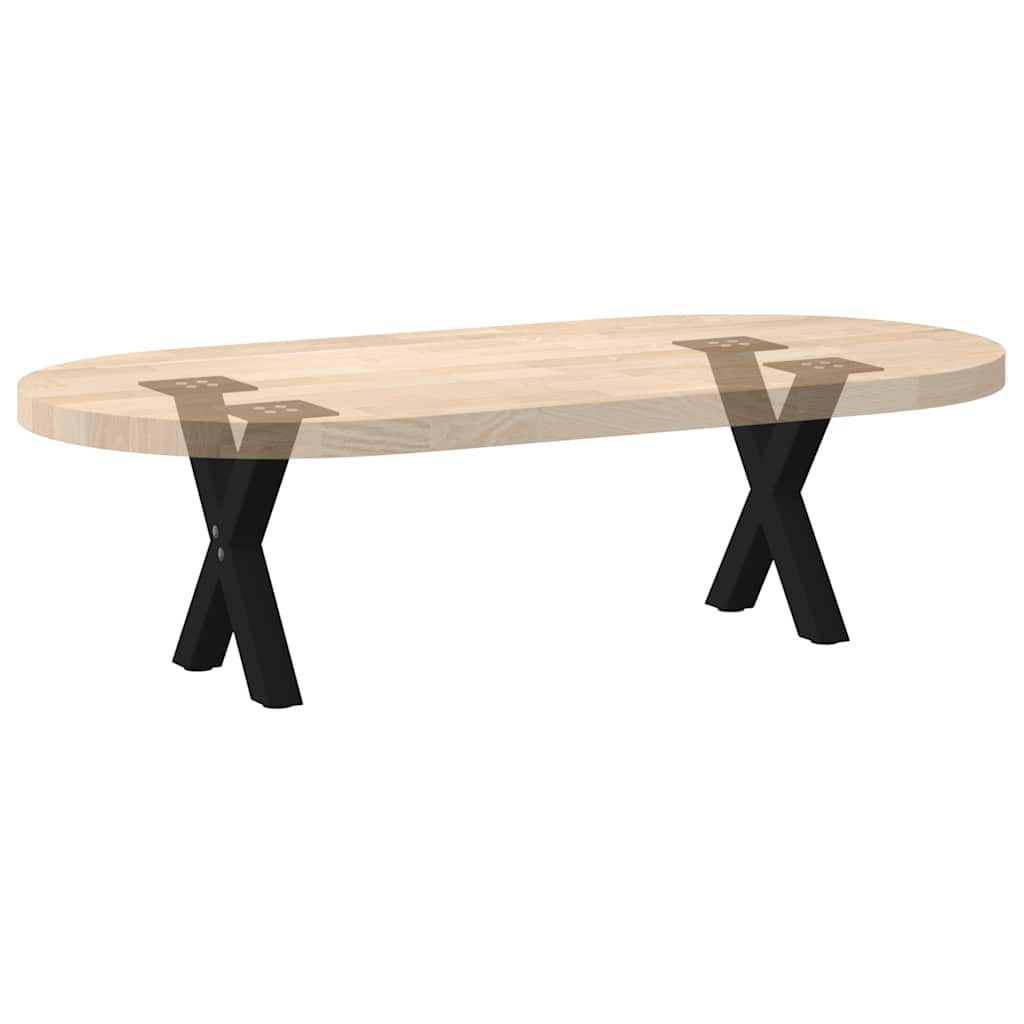 Gambe per Tavolino da Caffè a Forma di X 2 pz Nere 37x(30-31)cm