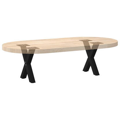 Gambe per Tavolino da Caffè a Forma di X 2 pz Nere 37x(30-31)cm