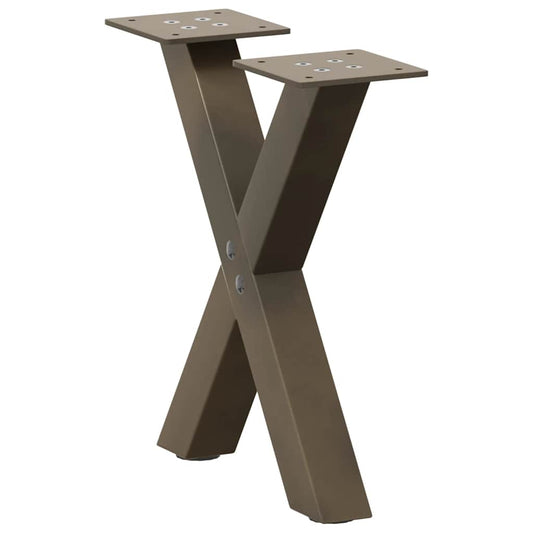 Gambe Tavolino Caffè a X 2 pz Naturale 37x(30-31) cm in Acciaio - homemem39