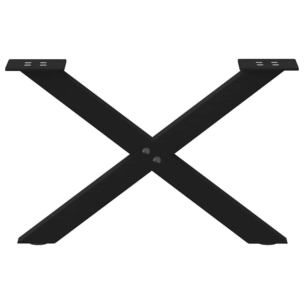 Gambe Tavolino da Caffè a X 2 pz Nero 50x(30-31) cm in Acciaio - homemem39