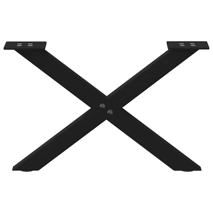 Gambe Tavolino da Caffè a X 2 pz Nero 50x(30-31) cm in Acciaio - homemem39