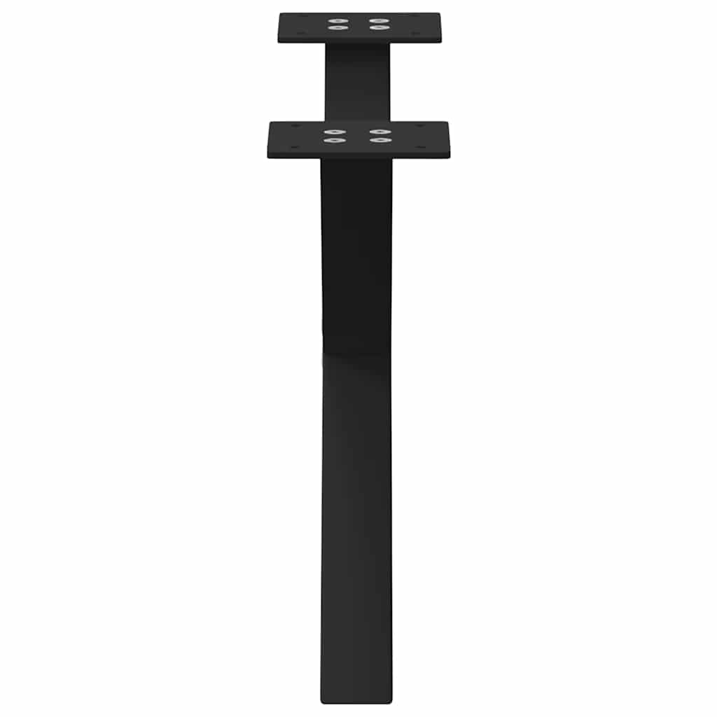 Gambe per Tavolino da Caffè a X 2 pz Nere 50x(30-31) cm Acciaio
