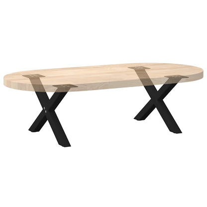 Gambe per Tavolino da Caffè a X 2 pz Nere 50x(30-31) cm Acciaio