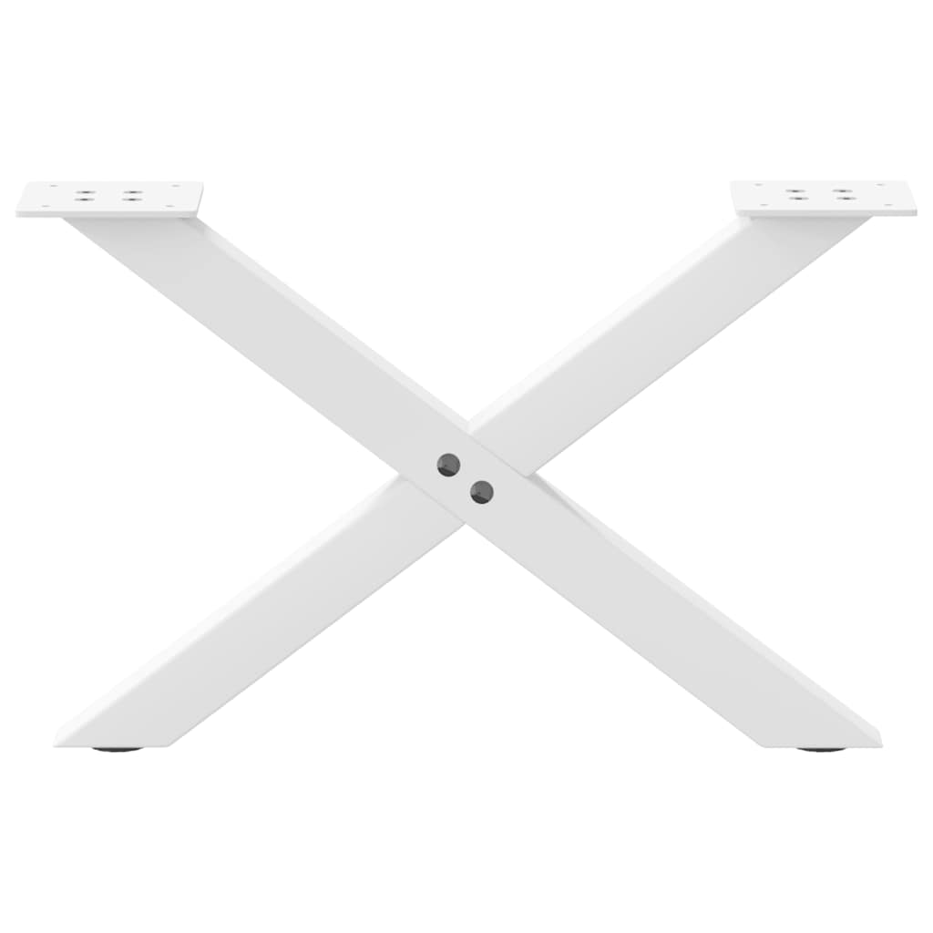 Gambe Tavolino da Caffè a X 2 pz Bianco 50x(30-31)cm in Acciaio - homemem39