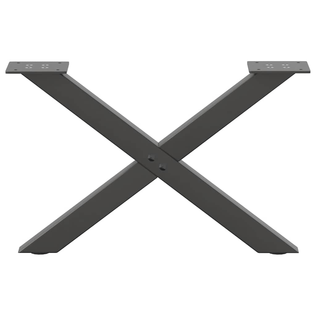 Gambe Tavolino Caffè a X 2 pz Antracite 50x(30-31)cm in Acciaio - homemem39