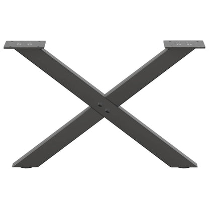 Gambe Tavolino Caffè a X 2 pz Antracite 50x(30-31)cm in Acciaio - homemem39