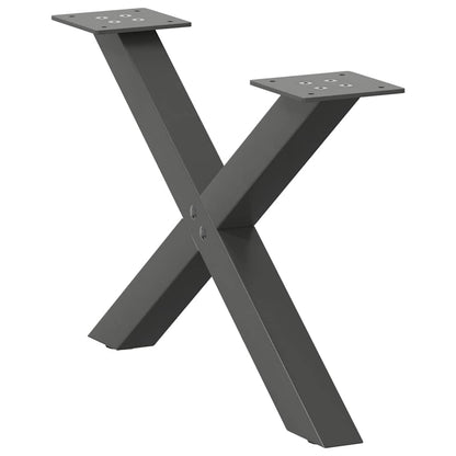 Gambe Tavolino Caffè a X 2 pz Antracite 50x(30-31)cm in Acciaio - homemem39