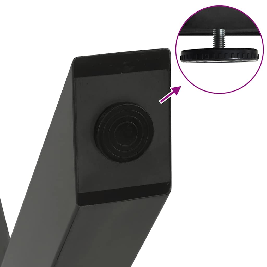 Gambe per Tavolino da Caffè forma X 2 pz Antracite 50x(30-31)cm