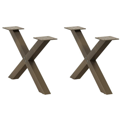 Gambe Tavolino Caffè a X 2 pz Naturale 50x(30-31) cm in Acciaio