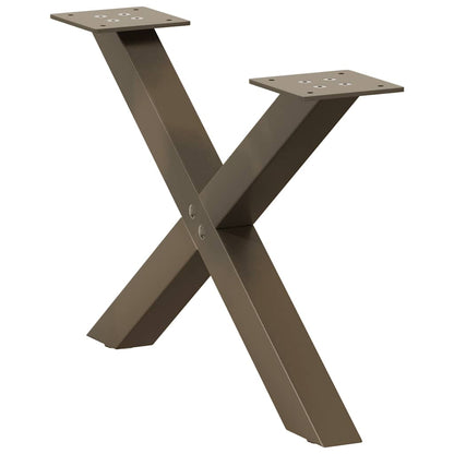 Gambe Tavolino Caffè a X 2 pz Naturale 50x(30-31) cm in Acciaio