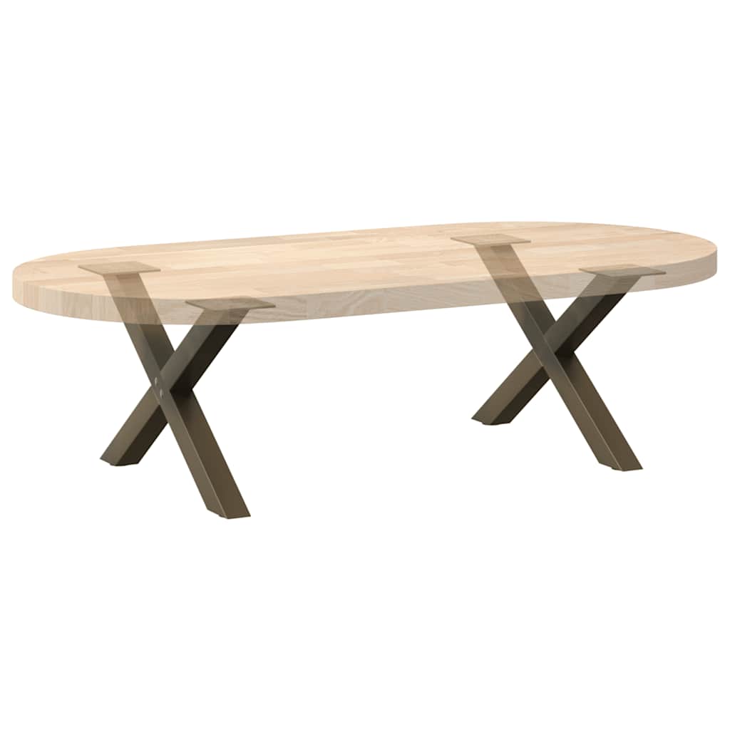 Gambe Tavolino Caffè a X 2 pz Naturale 50x(30-31) cm in Acciaio