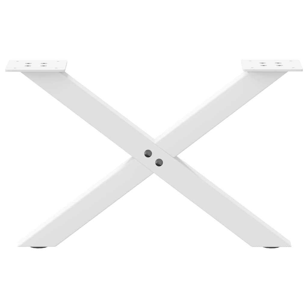 Gambe Tavolino da Caffè a X 2 pz Bianco 60x(30-31)cm in Acciaio - homemem39