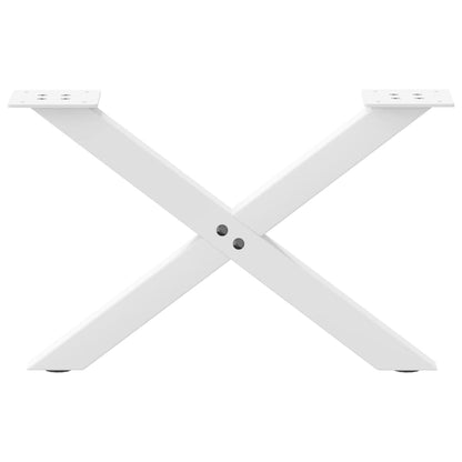 Gambe Tavolino da Caffè a X 2 pz Bianco 60x(30-31)cm in Acciaio - homemem39