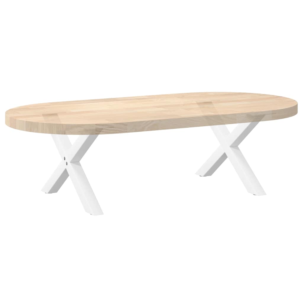 Gambe Tavolino da Caffè a X 2 pz Bianco 60x(30-31)cm in Acciaio - homemem39