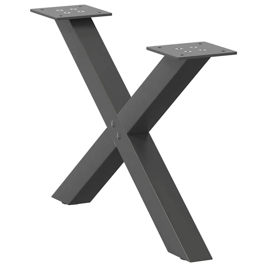 Gambe Tavolino Caffè a X 2 pz Antracite 60x(30-31)cm in Acciaio - homemem39