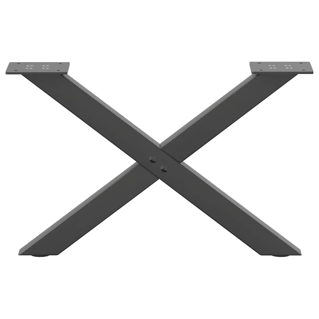 Gambe Tavolino Caffè a X 2 pz Antracite 60x(30-31)cm in Acciaio - homemem39