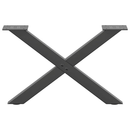 Gambe Tavolino Caffè a X 2 pz Antracite 60x(30-31)cm in Acciaio - homemem39