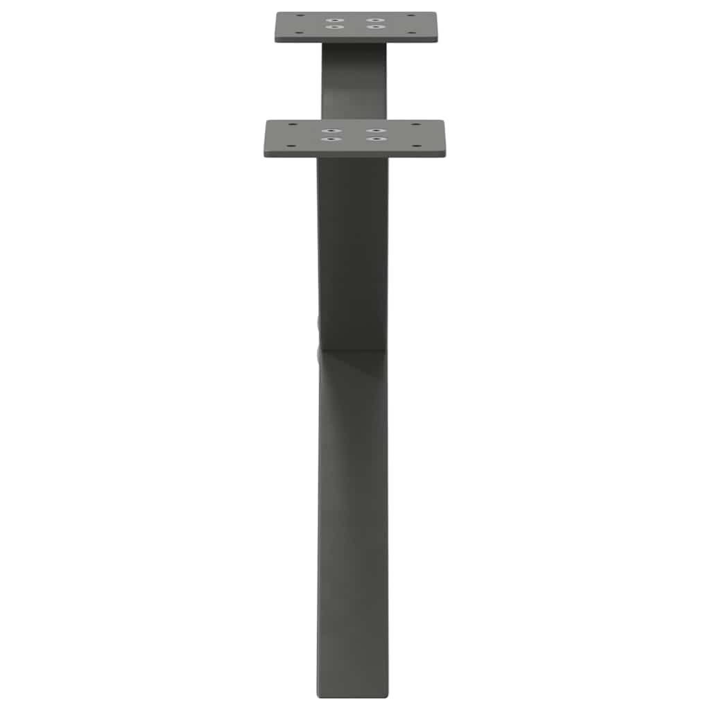 Gambe per Tavolino da Caffè forma X 2 pz Antracite 60x(30-31)cm