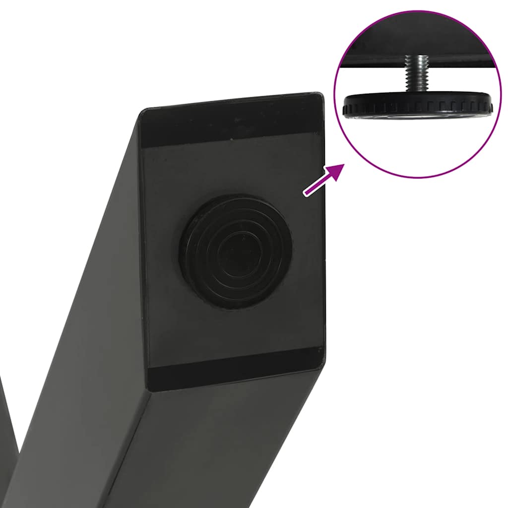 Gambe per Tavolino da Caffè forma X 2 pz Antracite 60x(30-31)cm