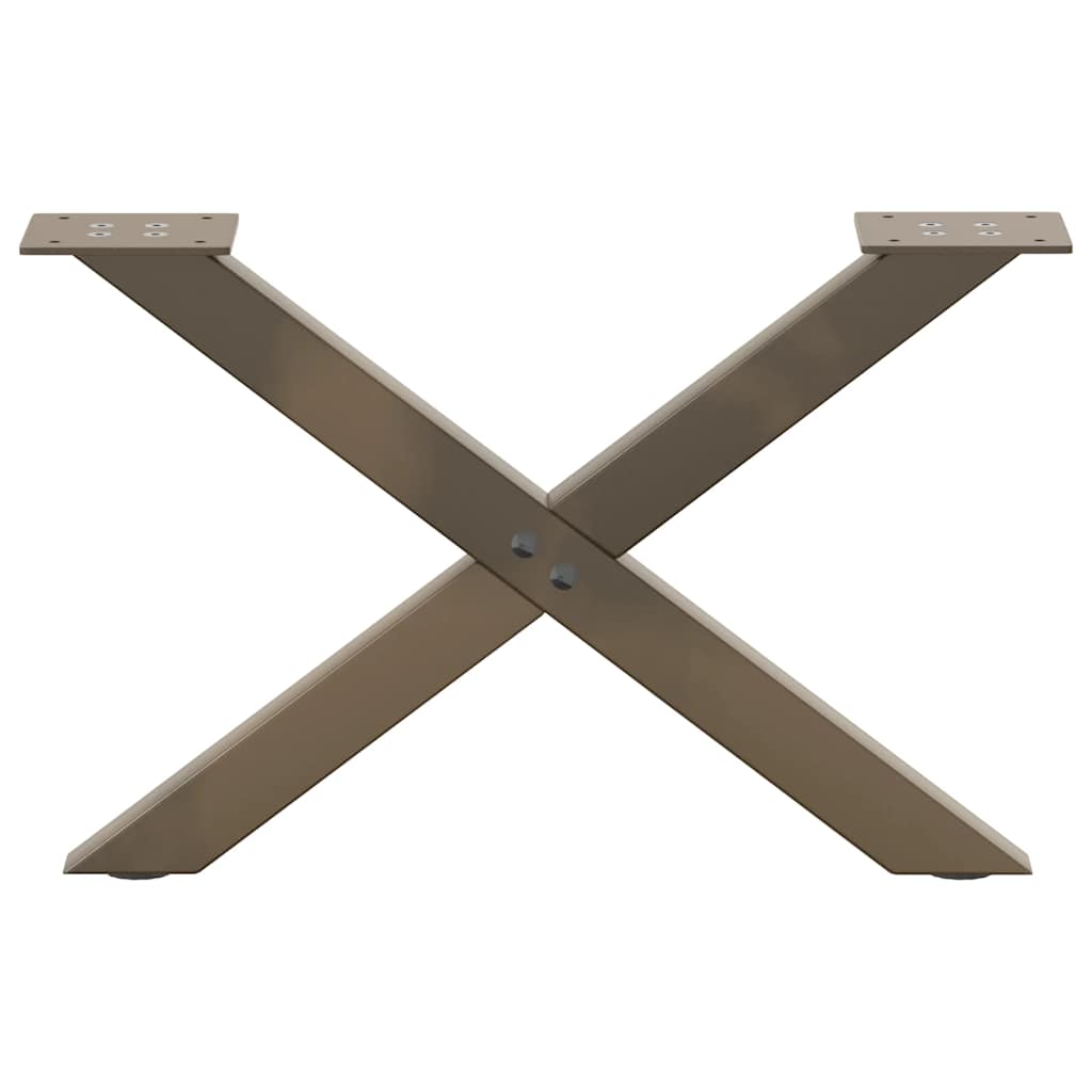 Gambe Tavolino Caffè a X 2 pz Naturale 60x(30-31) cm in Acciaio - homemem39