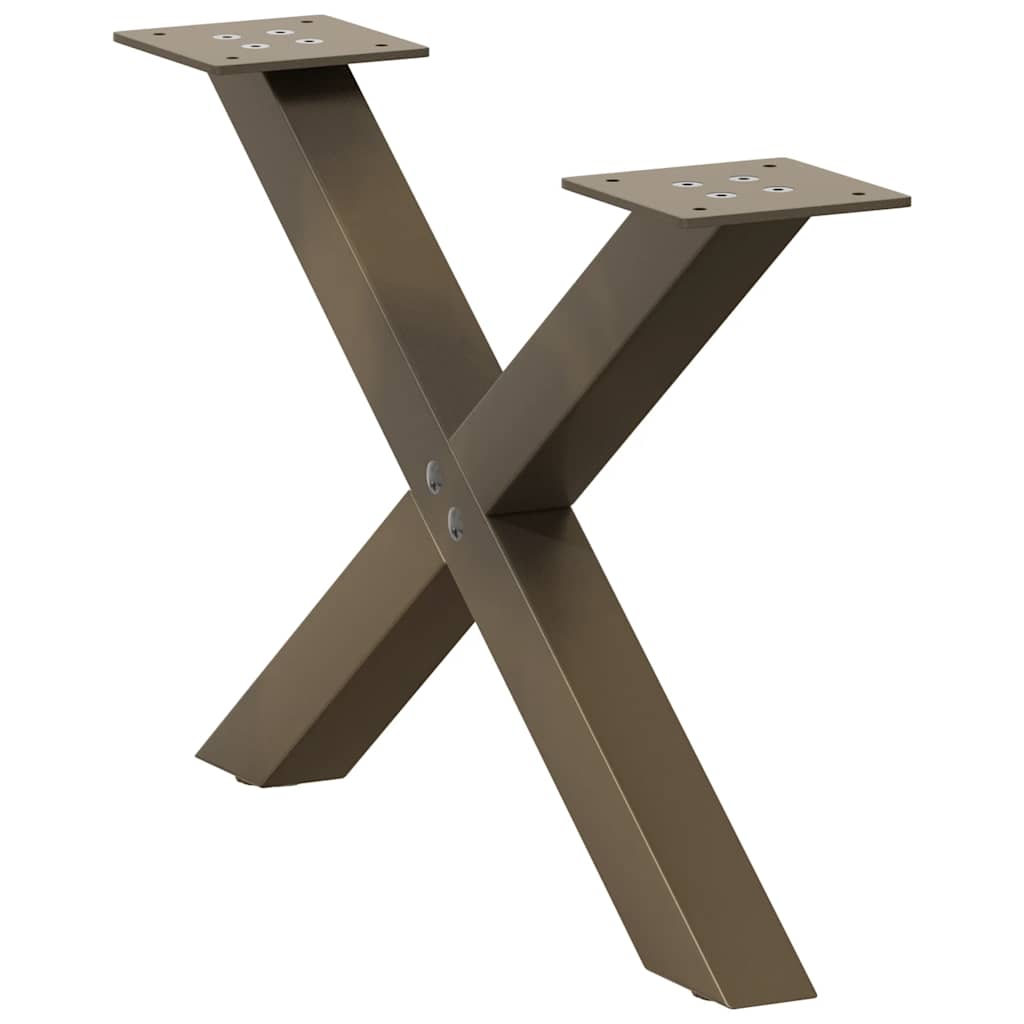 Gambe Tavolino Caffè a X 2 pz Naturale 60x(30-31) cm in Acciaio - homemem39