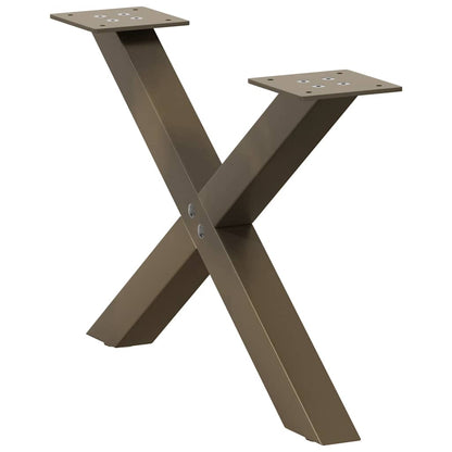 Gambe Tavolino Caffè a X 2 pz Naturale 60x(30-31) cm in Acciaio - homemem39